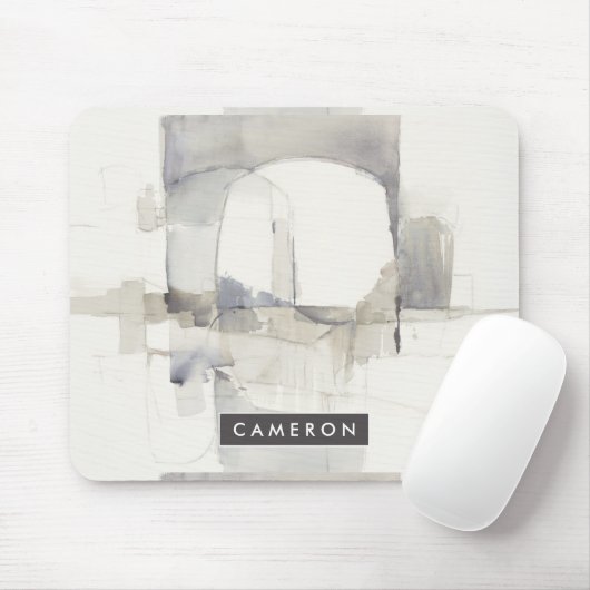 Addieren Sie Ihr Namensgraues abstraktes | Mousepad (Mit Mouse)
