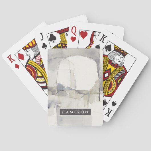 Addieren Sie Ihr Namensgraues abstraktes | Spielkarten (Rückseite)