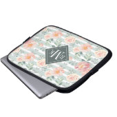 Addieren Sie Ihr Rosen-Streifen-Muster des Laptopschutzhülle (Vorne Knopf)