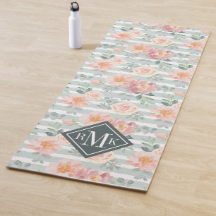 Addieren Sie Ihr Rosen-Streifen-Muster des Yogamatte
