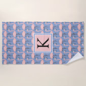 Addieren Sie Ihr zartes Flamingo-Muster des Strandtuch (Vorderseite)