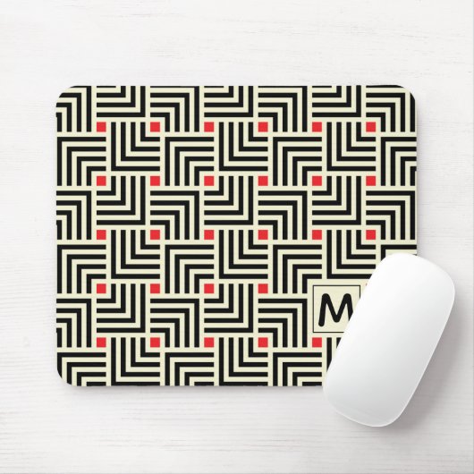 Addieren Sie Ihre Anfangs| geometrischen Linien Mousepad (Mit Mouse)