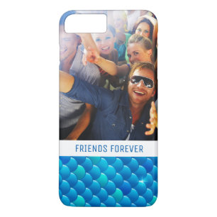 Addieren Sie Ihre blauen Fisch-Neonskalen des iPhone 8 Plus/7 Plus Hülle