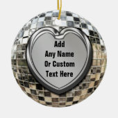Addieren Sie Ihre eigene Text-Disco Mirrorball Keramik Ornament (Vorne)
