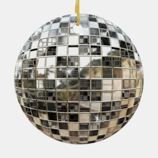 Addieren Sie Ihre eigene Text-Disco Mirrorball Keramik Ornament (Hinten)