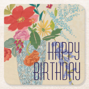 Addieren Sie Ihre Frühlings-Blüten des Text-  II Rechteckiger Pappuntersetzer