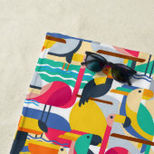 Addieren Sie Ihre geometrischen tropischen Vögel Strandtuch (Beispiel)