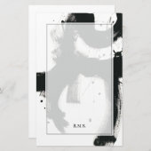 Addieren Sie Ihre Initialen| Onyx-Geste Briefpapier (Vorne/Hinten)