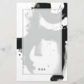 Addieren Sie Ihre Initialen| Onyx-Geste Briefpapier (Vorderseite)