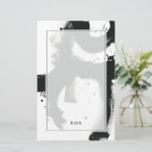 Addieren Sie Ihre Initialen| Onyx-Geste Briefpapier (Stehend Vorderseite)