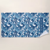 Addieren Sie Ihre Namens| abstrakten Wellen Strandtuch (Vorderseite)