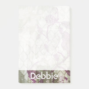 Addieren Sie Ihre Namens  Arabeske-Schmetterlinge Post-it Klebezettel