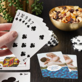 Addieren Sie Ihre Namens| blauen Krawatten-Ananas Spielkarten (In Situ)