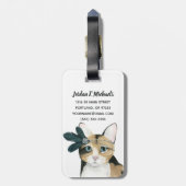 Addieren Sie Ihre Namens| Downton Katze Gepäckanhänger (Rückseite vertikal)