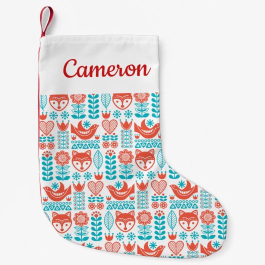 Addieren Sie Ihre Namens| finnische Fox- u. Kleiner Weihnachtsstrumpf (Vorderseite)