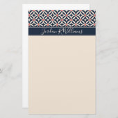 Addieren Sie Ihre Namens| geometrische Briefpapier (Vorne/Hinten)