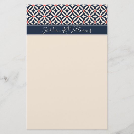 Addieren Sie Ihre Namens| geometrische Briefpapier (Vorderseite)