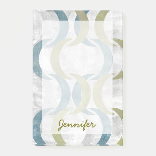 Addieren Sie Ihre Namens| geometrische Post-it Klebezettel (Vorderseite)