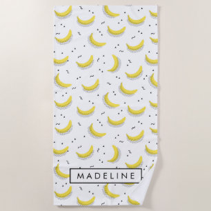 Addieren Sie Ihre Namens  geometrischen Bananen Strandtuch