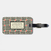 Addieren Sie Ihre Namens| geometrischen Linien Gepäckanhänger (Rückseite horizontal)