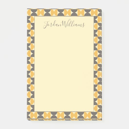 Addieren Sie Ihre Namens| Mitte des Jahrhunderts Post-it Klebezettel (Vorderseite)