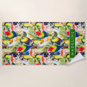 Addieren Sie Ihre Namens| Papageien und Strandtuch (Vorderseite)