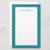 Addieren Sie Ihre Namens| Retro Briefpapier (Vorne/Hinten)