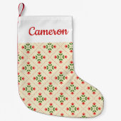 Addieren Sie Ihre Namens| rosa u. grüne Kleiner Weihnachtsstrumpf (Vorderseite)