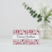 Addieren Sie Ihre Namens| rosa Visitenkarte (Stehend Vorderseite)