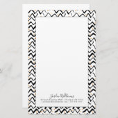 Addieren Sie Ihre Namens| schwarzen Briefpapier (Vorne/Hinten)