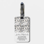 Addieren Sie Ihre Namens| schwarzen Gepäckanhänger (Rückseite vertikal)