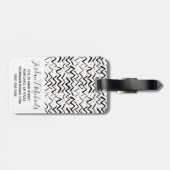 Addieren Sie Ihre Namens| schwarzen Gepäckanhänger (Rückseite horizontal)