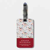 Addieren Sie Ihre Namens| skandinavische Gepäckanhänger (Rückseite vertikal)