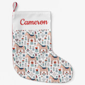 Addieren Sie Ihre Namens| skandinavische Kleiner Weihnachtsstrumpf (Vorderseite)