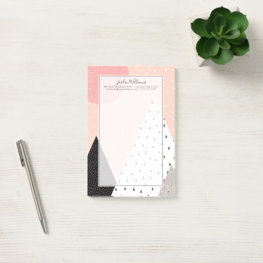 Addieren Sie Ihre Namens| skandinavische Post-it Klebezettel (Büro)