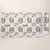 Addieren Sie Ihre Namens| tropische Bretterbude Strandtuch (Vorderseite)