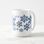 Addieren Sie Ihre Namensschneeflocke-Tasse Kaffeetasse (VorderseiteRechts)