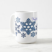 Addieren Sie Ihre Namensschneeflocke-Tasse Kaffeetasse (Vorderseite Links)