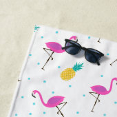 Addieren Sie Ihre Neon-Flamingos des Monogramm-| Strandtuch (Beispiel)