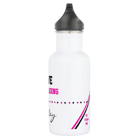 Addieren Sie Ihren Namen, Cheerleading, rosa und Edelstahlflasche (Rechts)