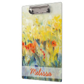 Addieren Sie Ihren Namens| Blumen-Einfluss II Klemmbrett (Links)