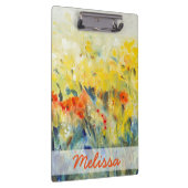 Addieren Sie Ihren Namens| Blumen-Einfluss II Klemmbrett (Rechts)