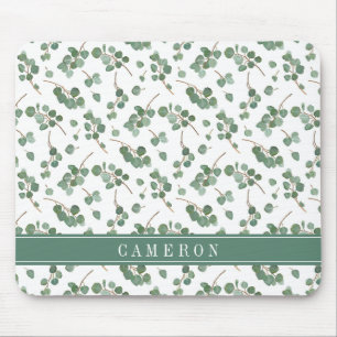 Addieren Sie Ihren Namens  Eukalyptus-silbernen Mousepad