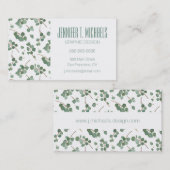 Addieren Sie Ihren Namens| Eukalyptus-silberner Visitenkarte (Vorne/Hinten)