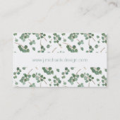 Addieren Sie Ihren Namens| Eukalyptus-silberner Visitenkarte (Rückseite)