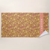 Addieren Sie Ihren Namens| flüchtigen Seepferd-und Strandtuch (Vorderseite)