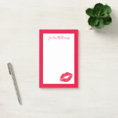 Addieren Sie Ihren Namens| Lippenstift-Kuss Post-it Klebezettel (Büro)