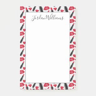 Addieren Sie Ihren Namens  Lippenstift-und Post-it Klebezettel