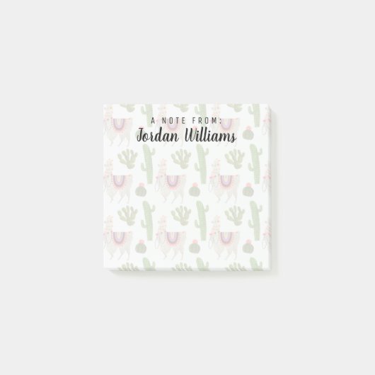 Addieren Sie Ihren Namens| Llamarama Sammlung | Post-it Klebezettel (Vorderseite)