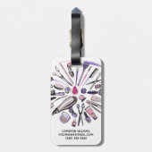 Addieren Sie Ihren Namens| Make-upkreis-Entwurf Gepäckanhänger (Rückseite vertikal)